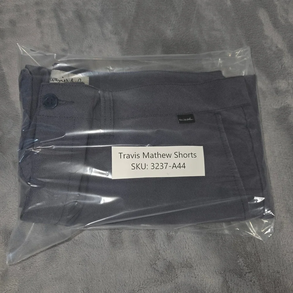 Travis Mathew Mens Golf Shorts Blue Gray Size 38 Performance Stretch Hybrid‎